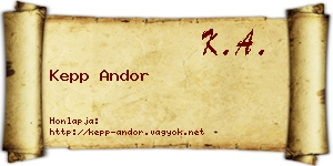 Kepp Andor névjegykártya